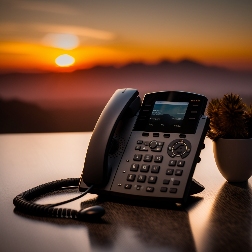 Telefon vor Sonnenuntergang